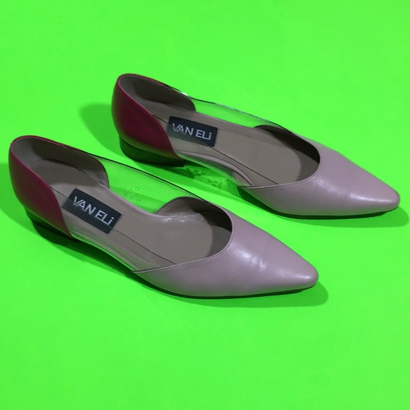 VANELi VERO CUOIO Vintage Pink/Clear Side Heels - Picture 1 of 8